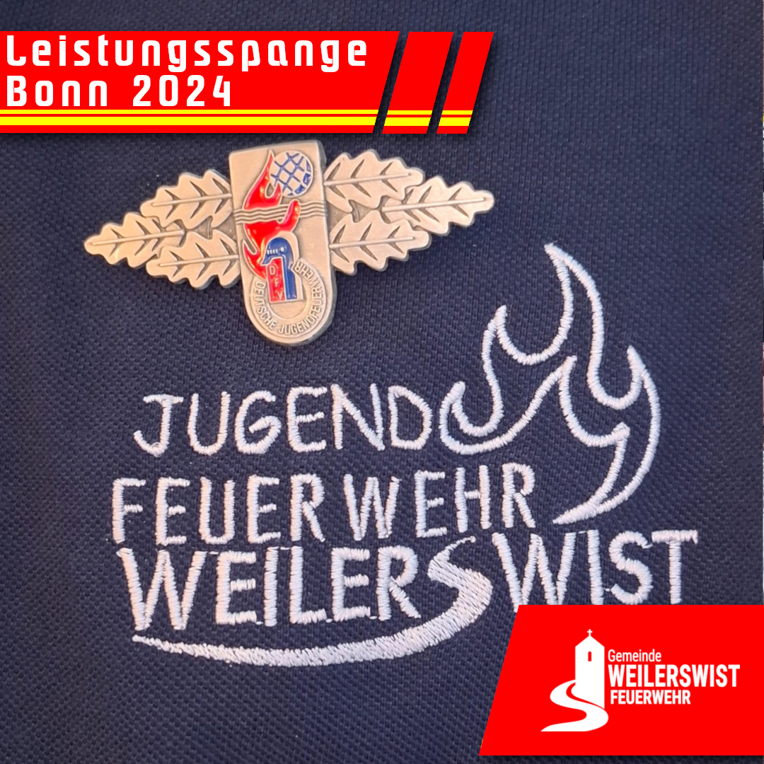 Bild der Leistungspange auf einem TShirt mit Jugendfeuerwehrlogo