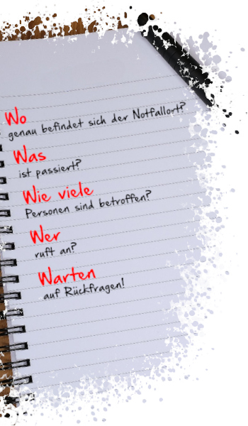 Grafik Notruf 5W Fragen Grafik Notruf 5W Fragen